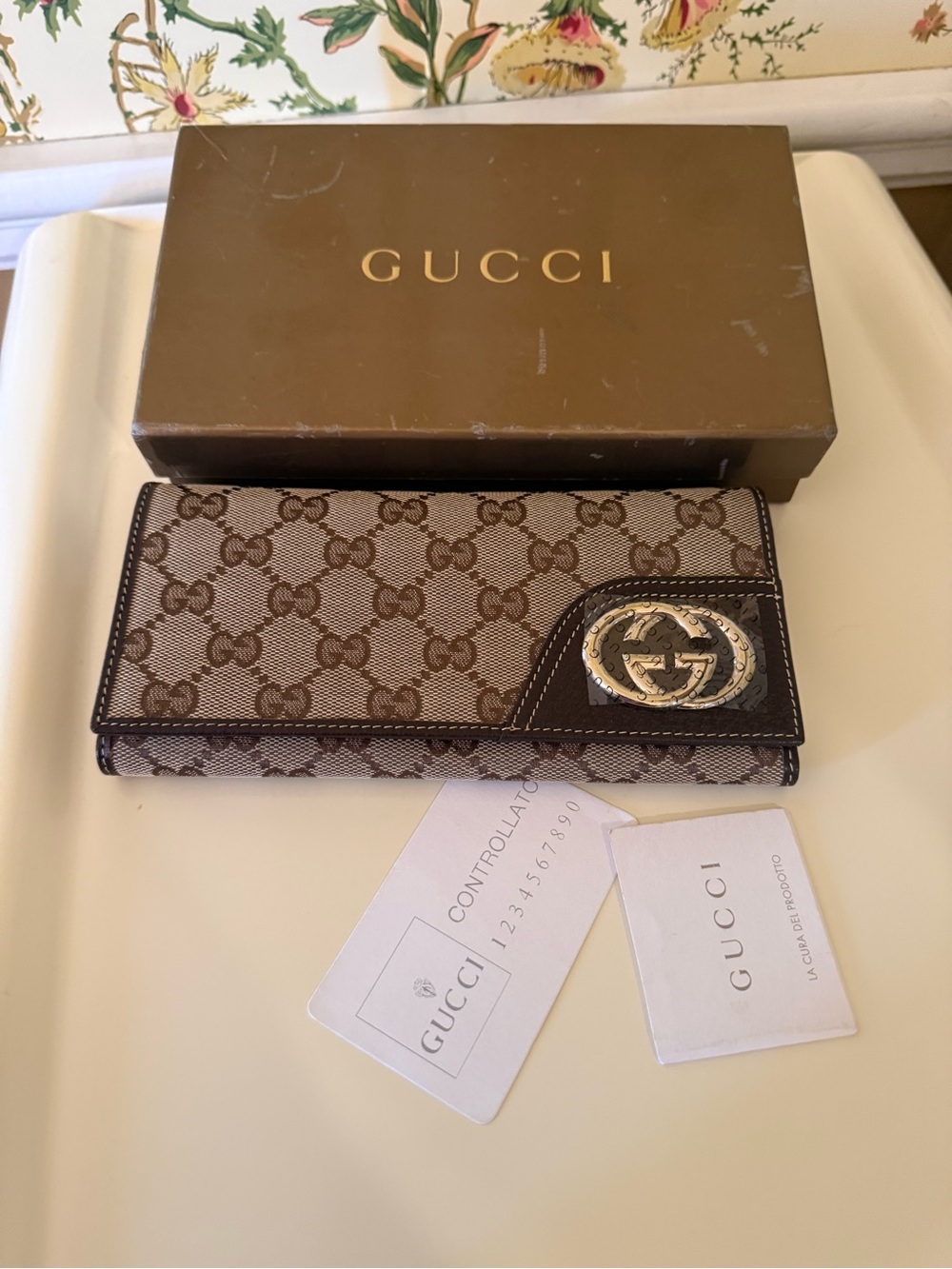 Gucci GG Monogram Canvas Horsebit Continental Wallet